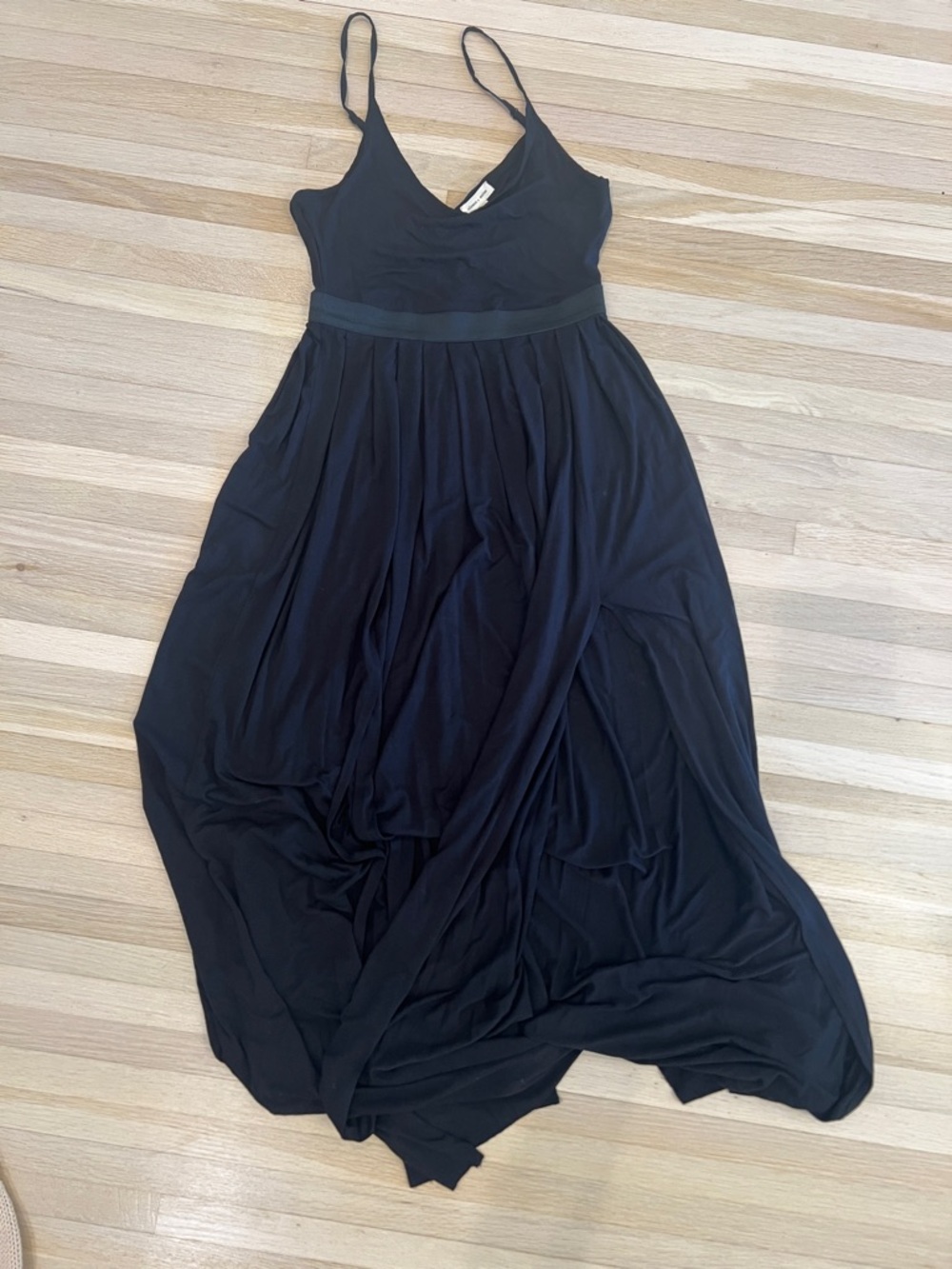 silence + noise Black Spaghetti-Strap Maxi Dress